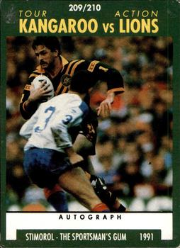1991 Stimorol NRL #209 Tour Action Kangaroo vs Lions Front